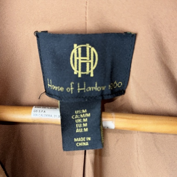 House of Harlow Brown Faux Suede Cropped Jacket Medium - Picture 3 of 5